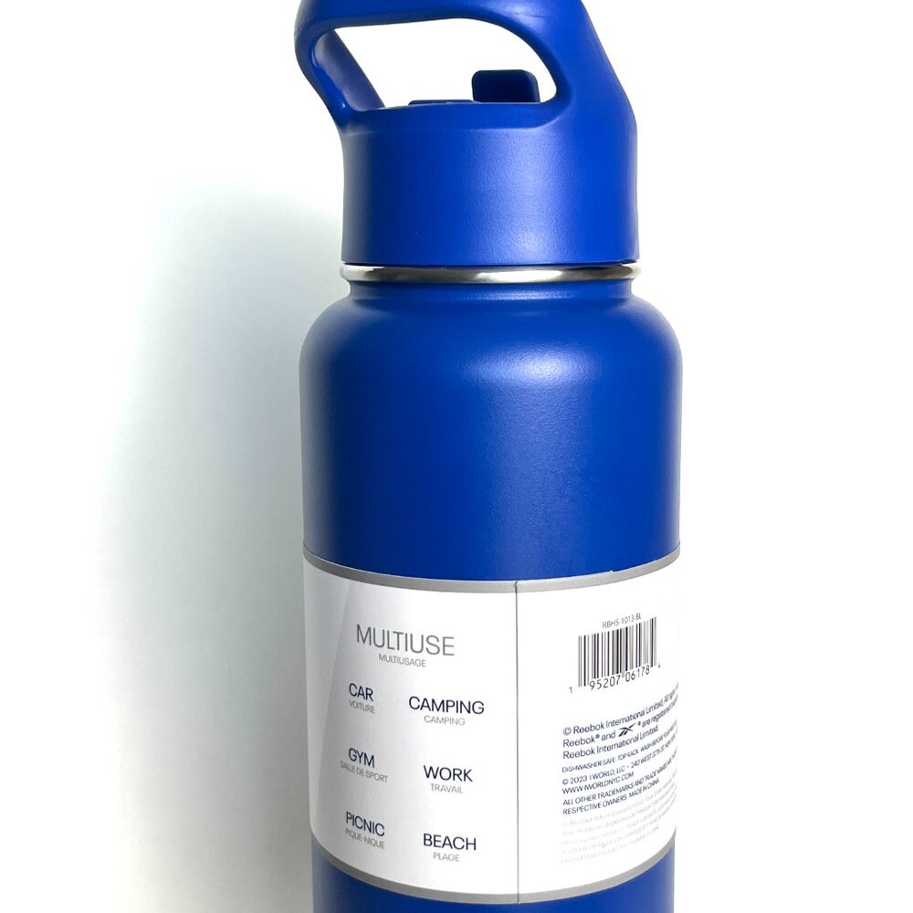 Reebok Water Bottle - Stainless Steel 32oz Blue - Picture 3 of 5